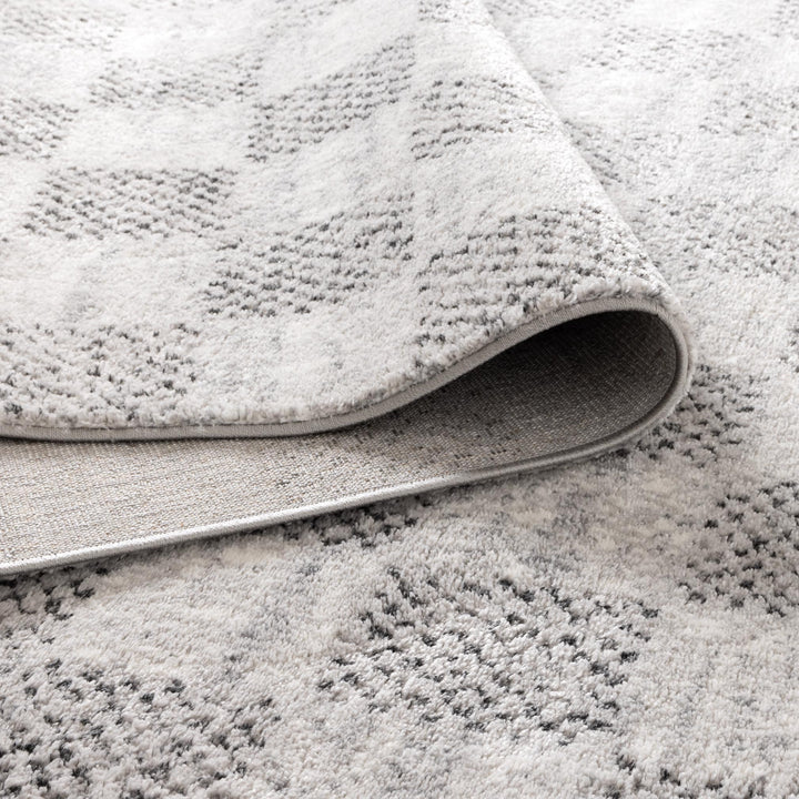 Palma Grey Checkered Rug