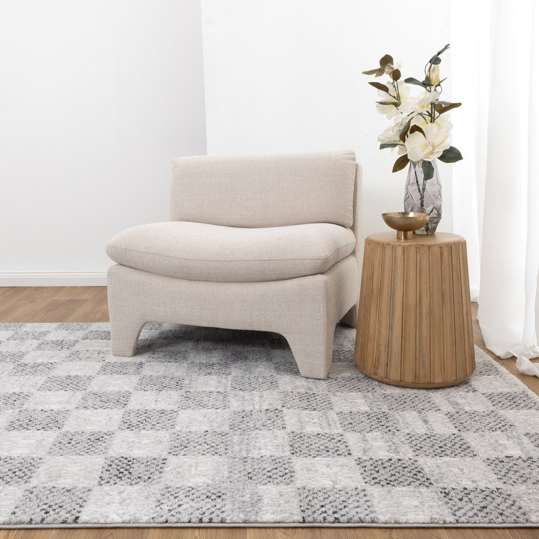 Palma Grey Checkered Rug
