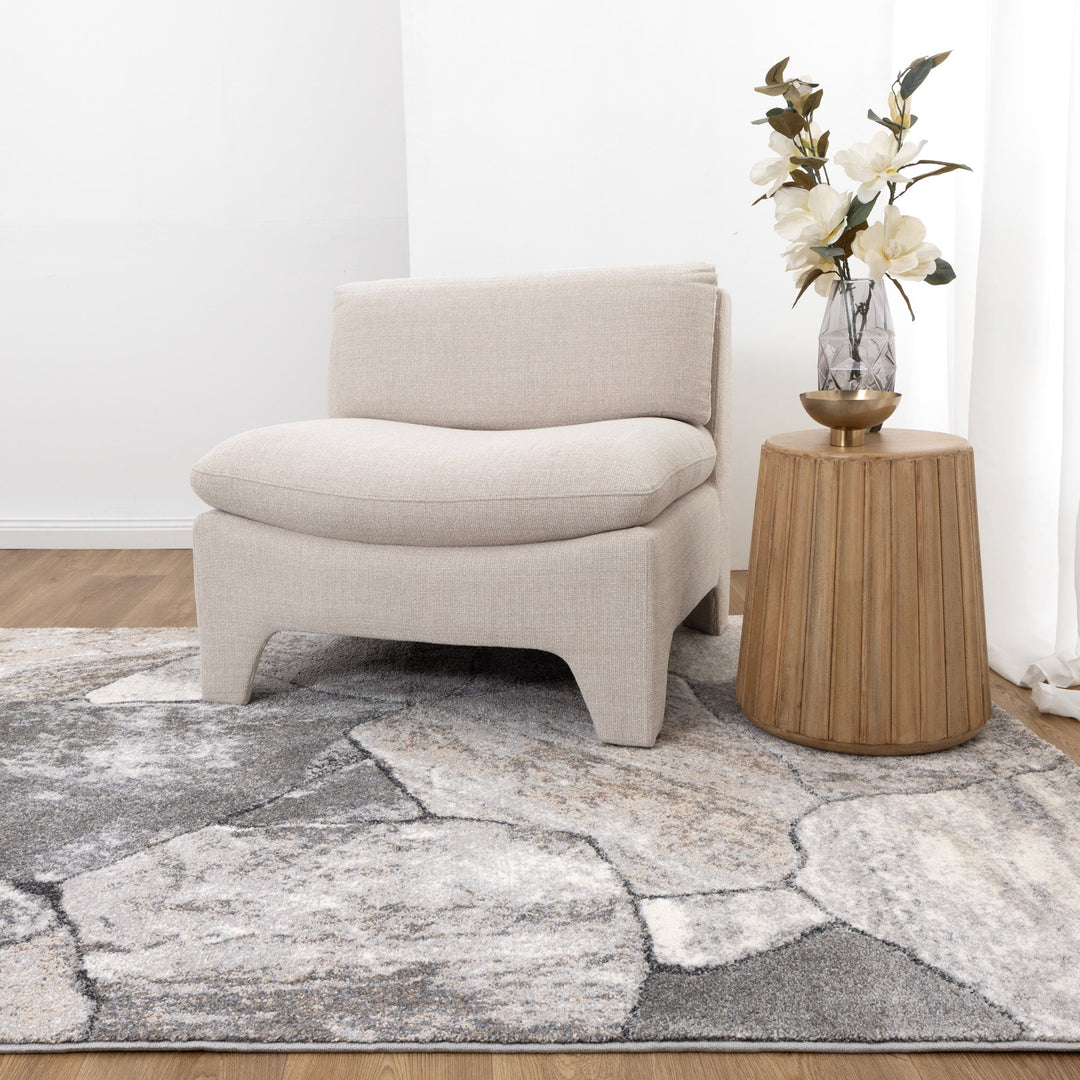 Palma Grey Beige Sandstone Rug - D006