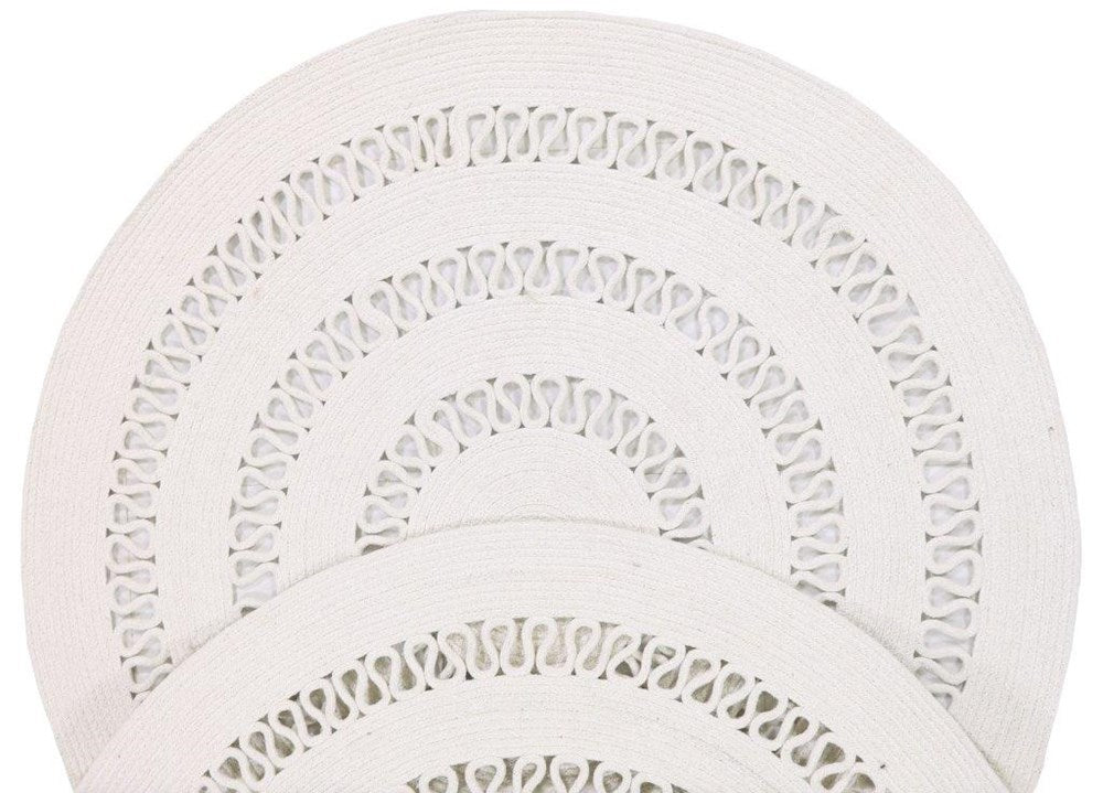 DOTTI WHITE COTTON FLOOR RUG