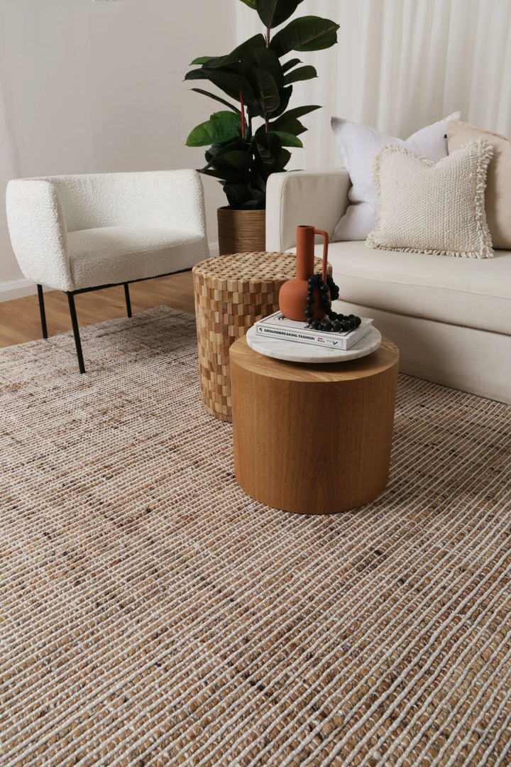 Dune Natural Ivory Jute & Wool Hand woven floor rug