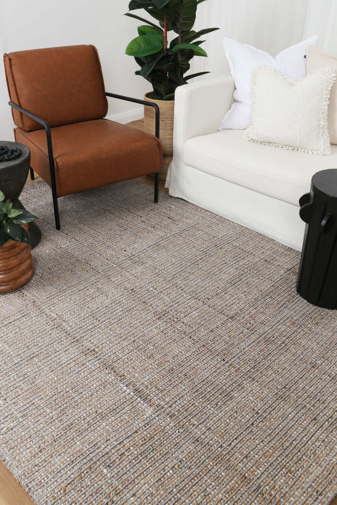Dunne Jute & Wool Light Grey Rug