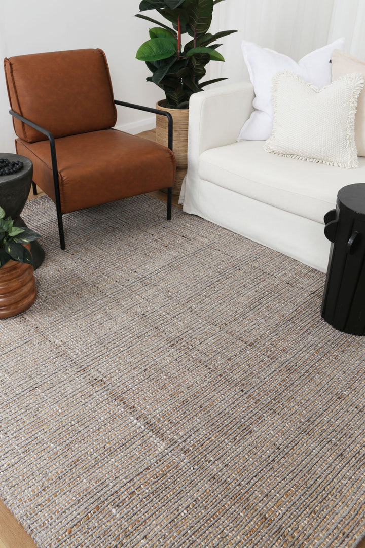Dunne Jute & Wool Light Grey Rug
