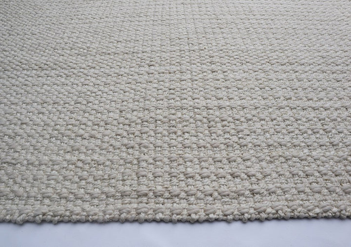 Enoka Handwoven White Wool & Jute Rug