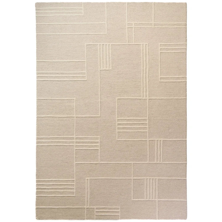 Fabien Handtufted Wool Blocks Beige
