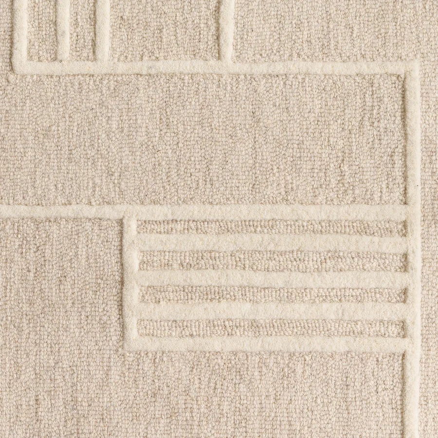 Fabien Handtufted Wool Blocks Beige