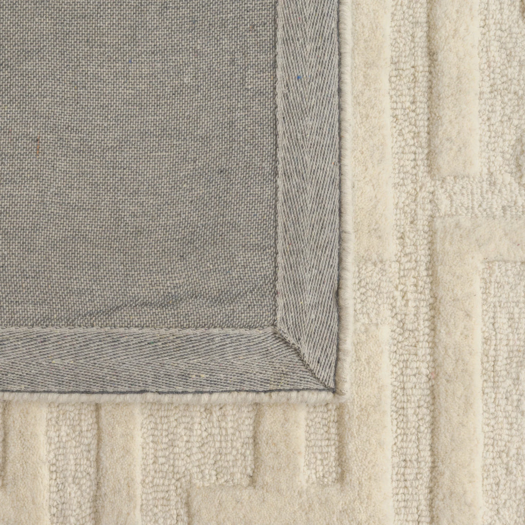 Fabien Hand Woven Monogram Creme Wool rug