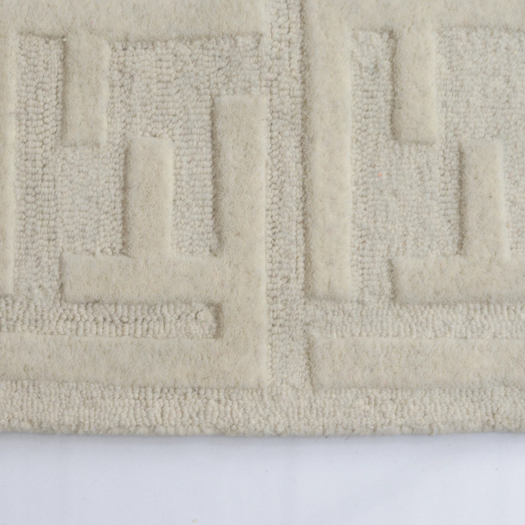 Fabien Hand Woven Monogram Creme Wool rug