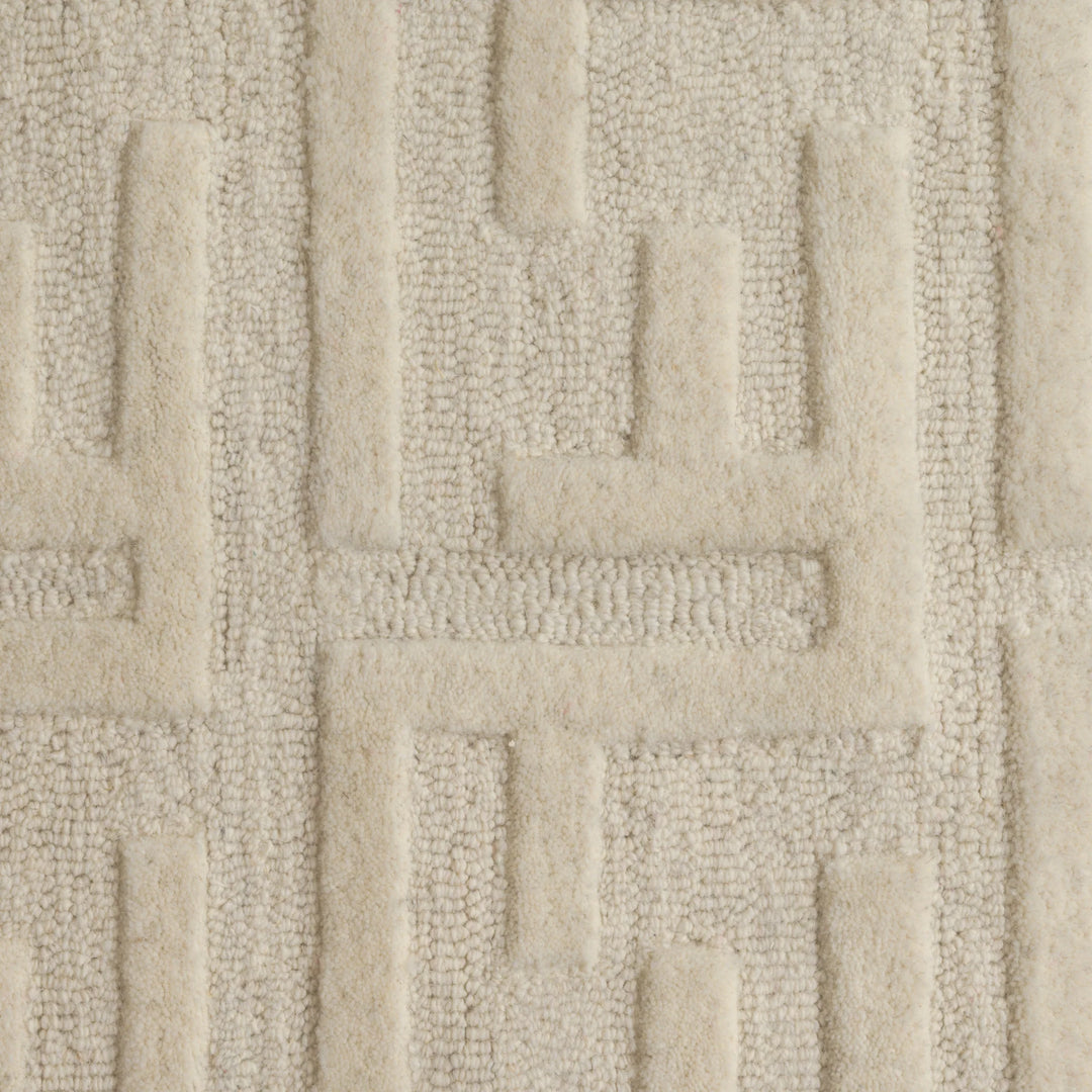 Fabien Hand Woven Monogram Creme Wool rug