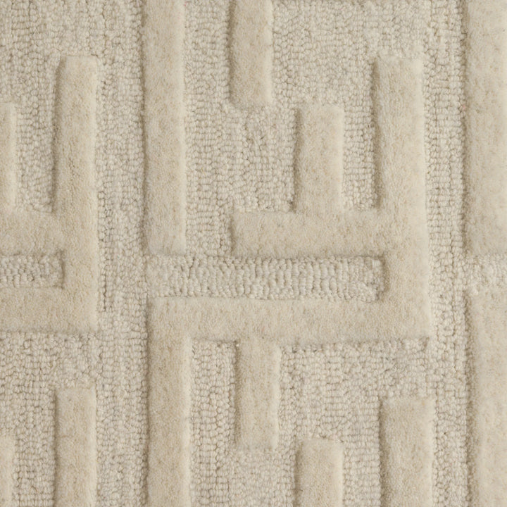 Fabien Hand Woven Monogram Creme Wool rug