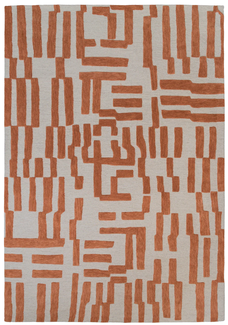 Fabien Handtufted  Wool Rust Maze