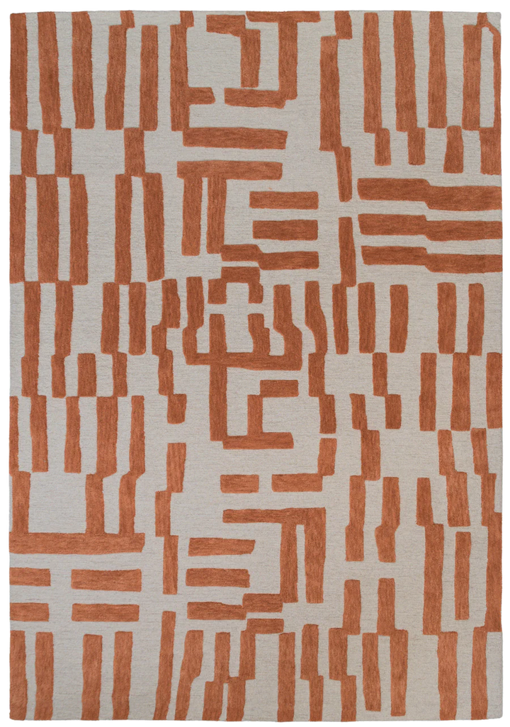 Fabien Handtufted  Wool Rust Maze