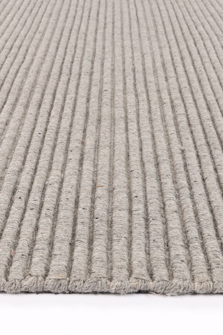 Luxy Hand Woven Grey Wool Floor Rug