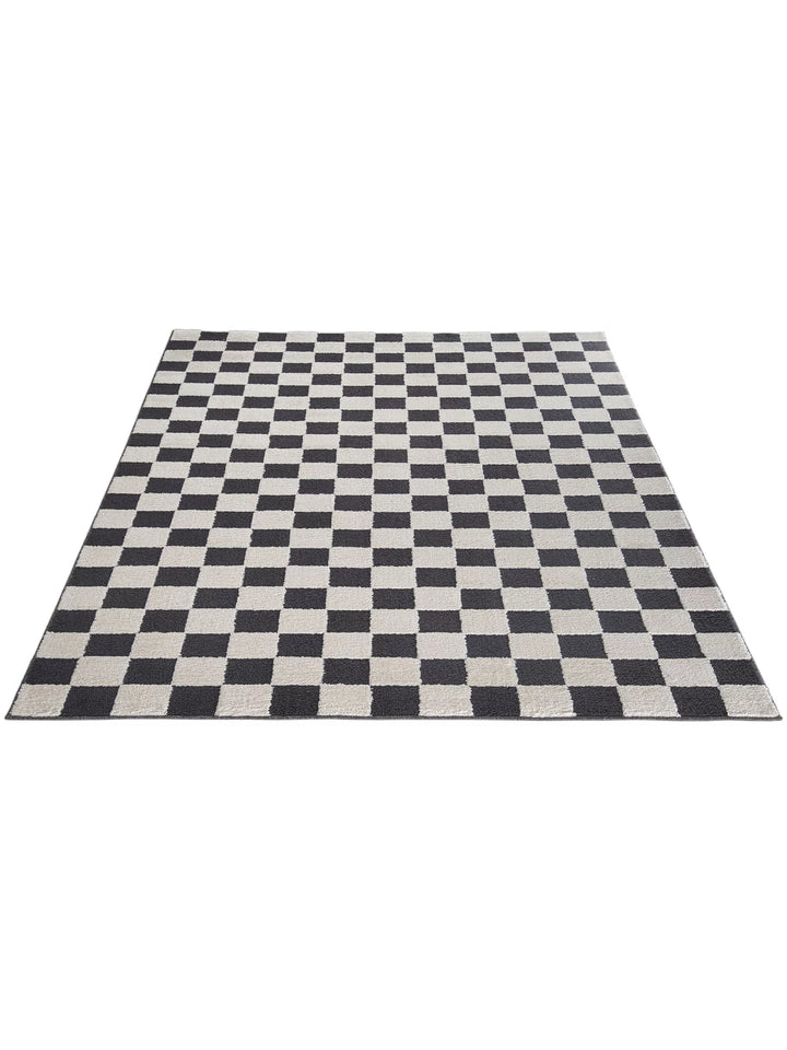 ISOLA BLACK AND WHITE EASY CARE FLOOR RUG