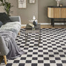 ISOLA BLACK AND WHITE EASY CARE FLOOR RUG