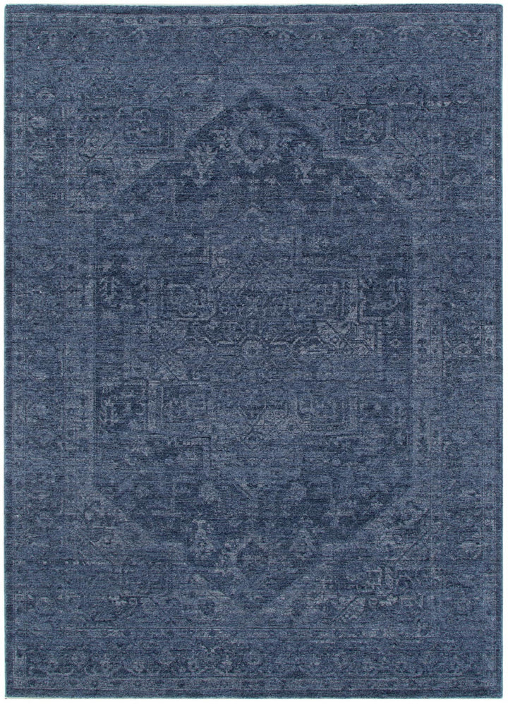 Heritage Distressed Medallion Blue Rug - H104