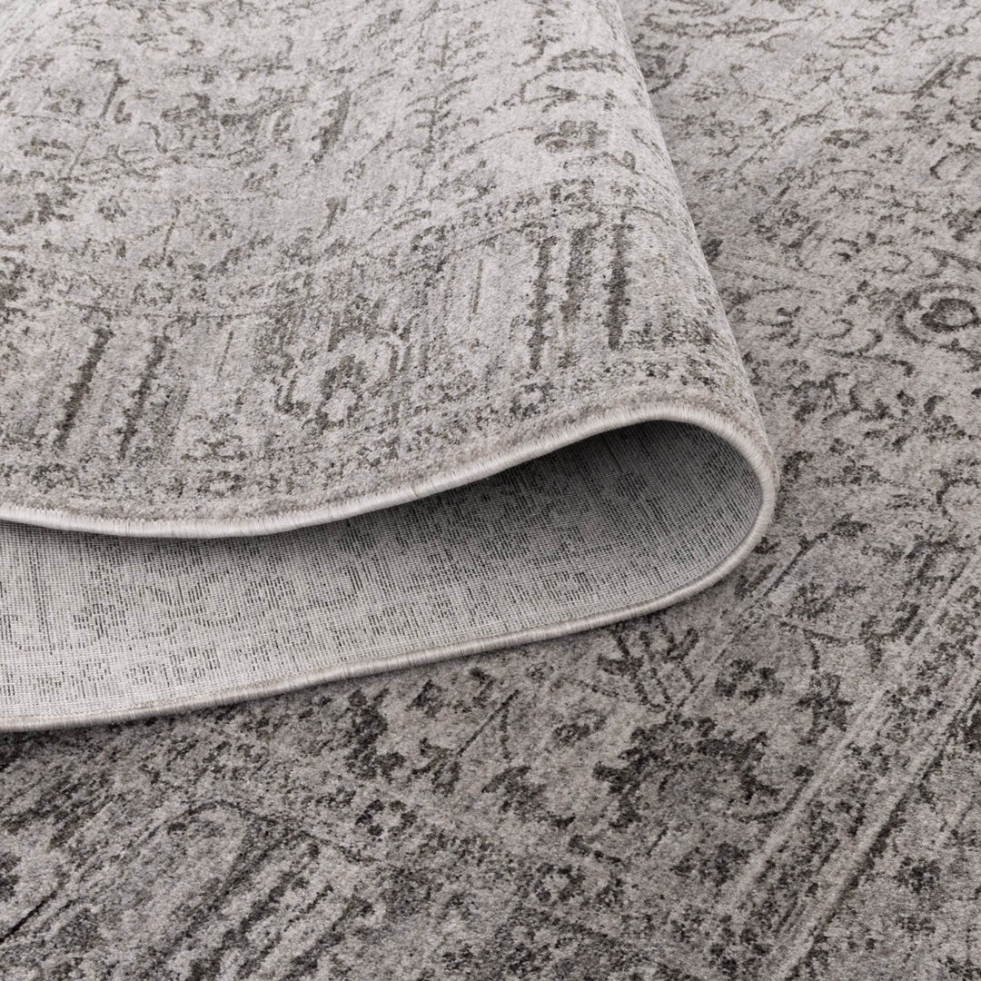 Heritage Distressed Border Grey Rug - H108