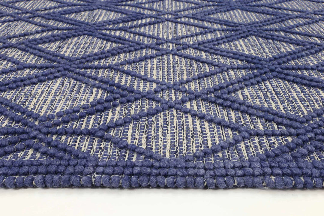 Tribeca Hand woven Tribal Blue Floor rug