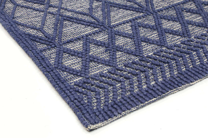 Tribeca Hand woven Tribal Blue Floor rug