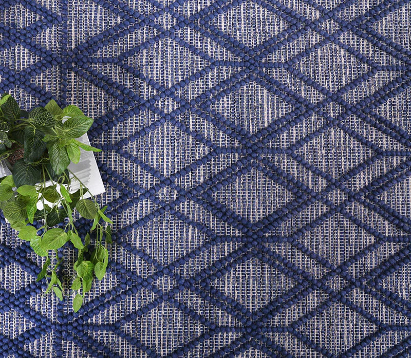 Tribeca Hand woven Tribal Blue Floor rug