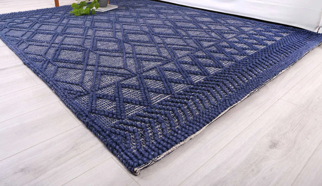 Tribeca Hand woven Tribal Blue Floor rug