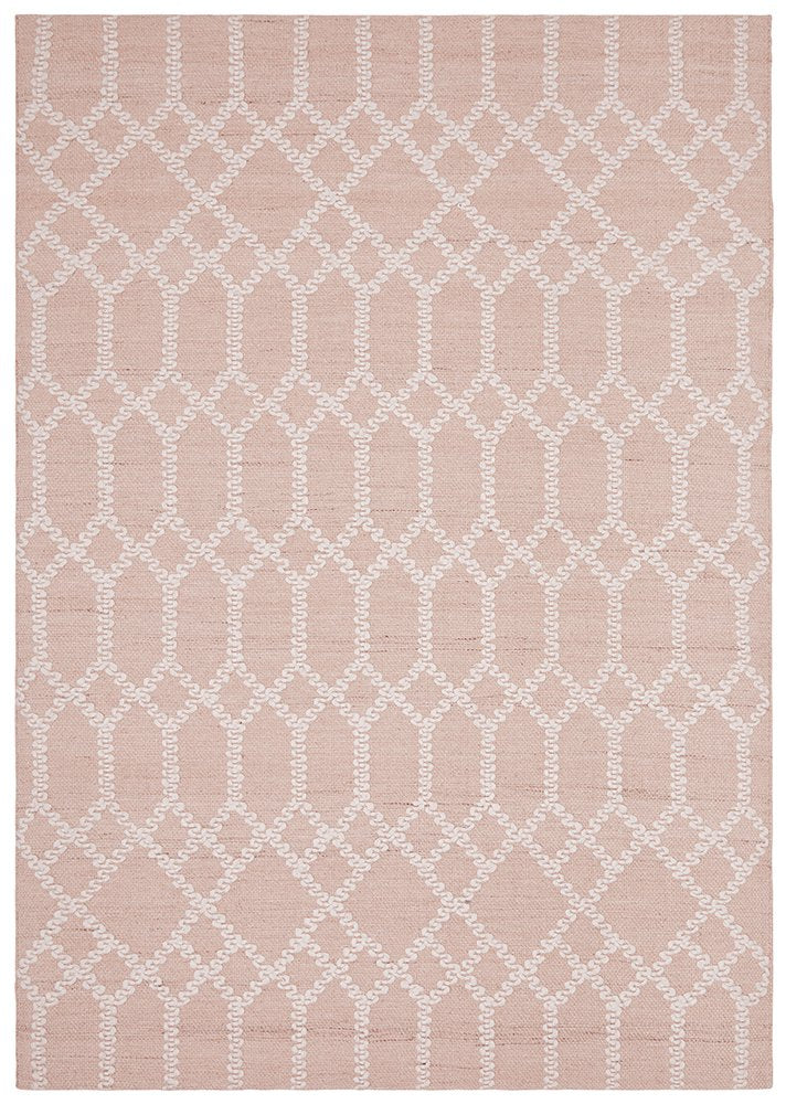 Hudson Tribal Trellis Rug Nude Soft Pink
