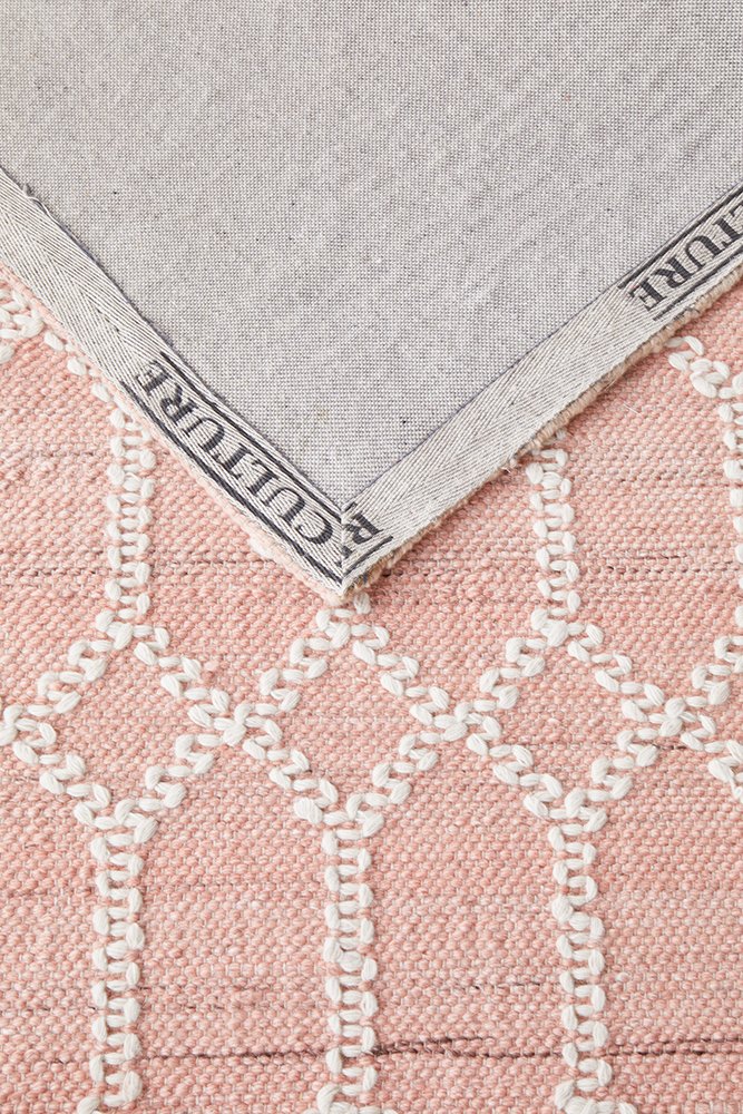 Hudson Tribal Trellis Rug Nude Soft Pink