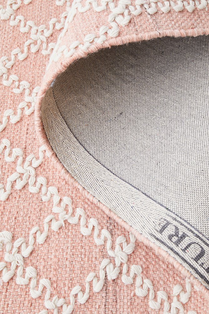 Hudson Tribal Trellis Rug Nude Soft Pink