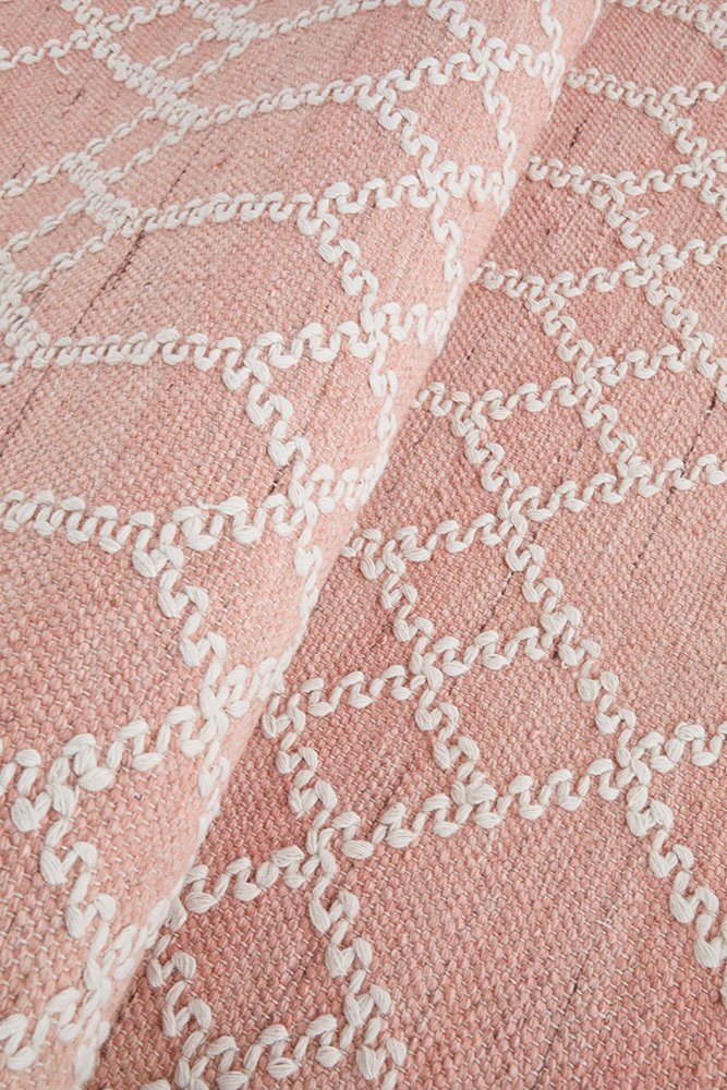 Hudson Tribal Trellis Rug Nude Soft Pink