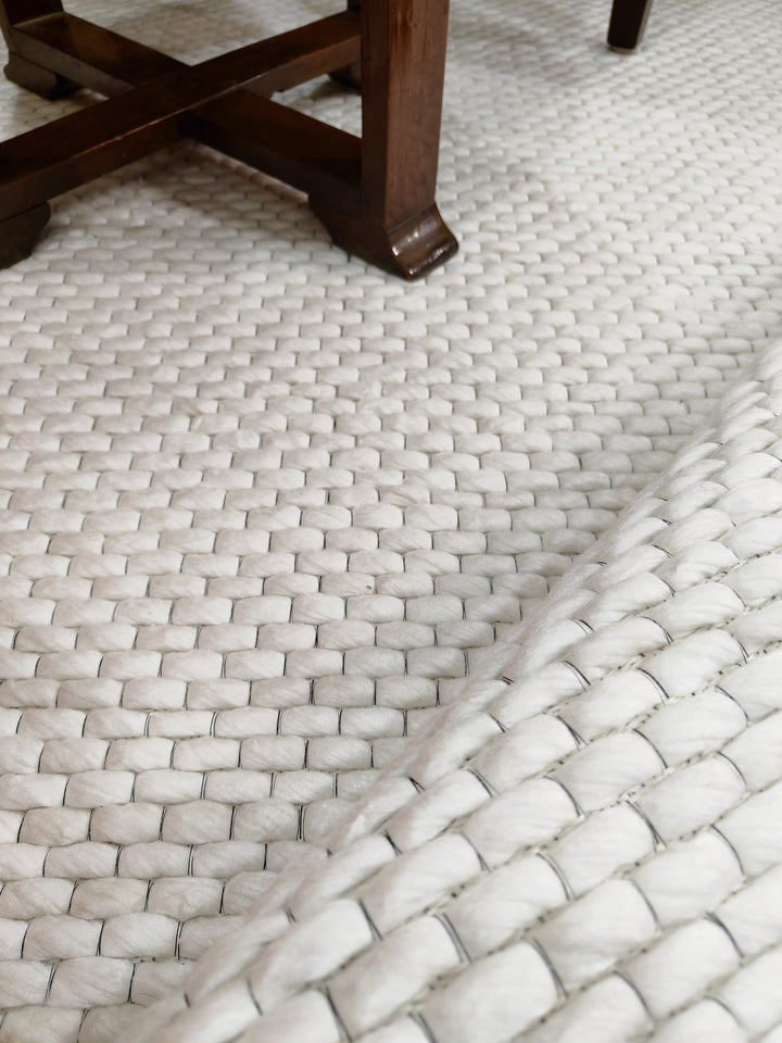 Koo Jaquared Plain Pure New Zealand Wool  floor rug