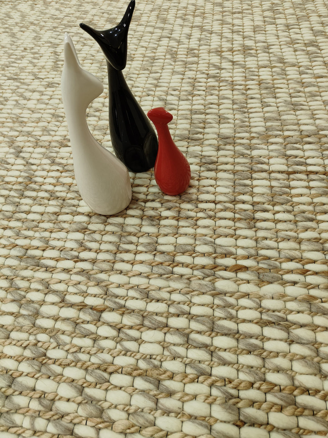 Rio Pure New Zealand Wool and Jute Natural floor Rug