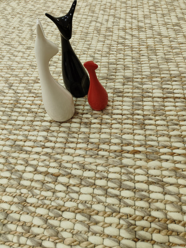 Rio Pure New Zealand Wool and Jute Natural floor Rug
