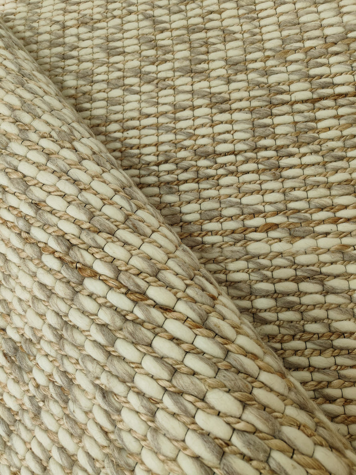 Rio Pure New Zealand Wool and Jute Natural floor Rug