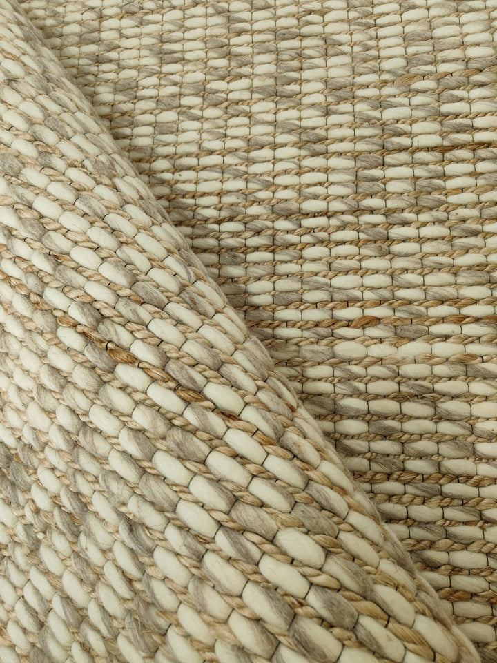 Rio Pure New Zealand Wool and Jute Natural floor Rug