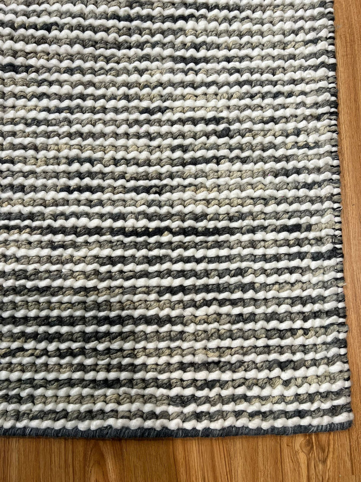 ASHLEY STEEL IVORY  HAND WOVEN  FLOOR RUG