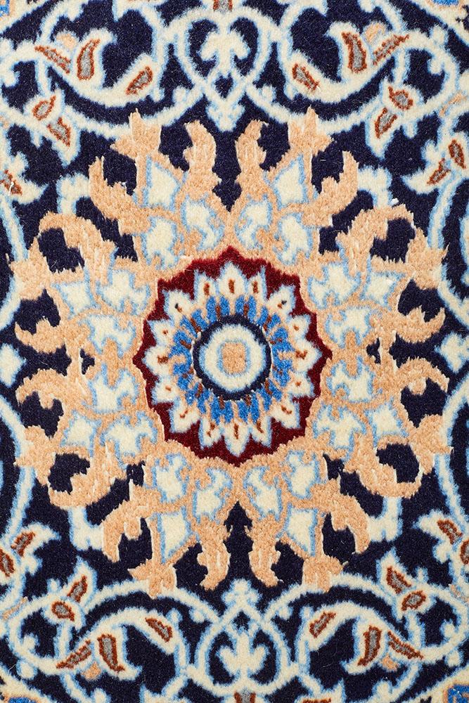 HAND KNOTED B.lue Navy PERSIAN NAEIN RUG