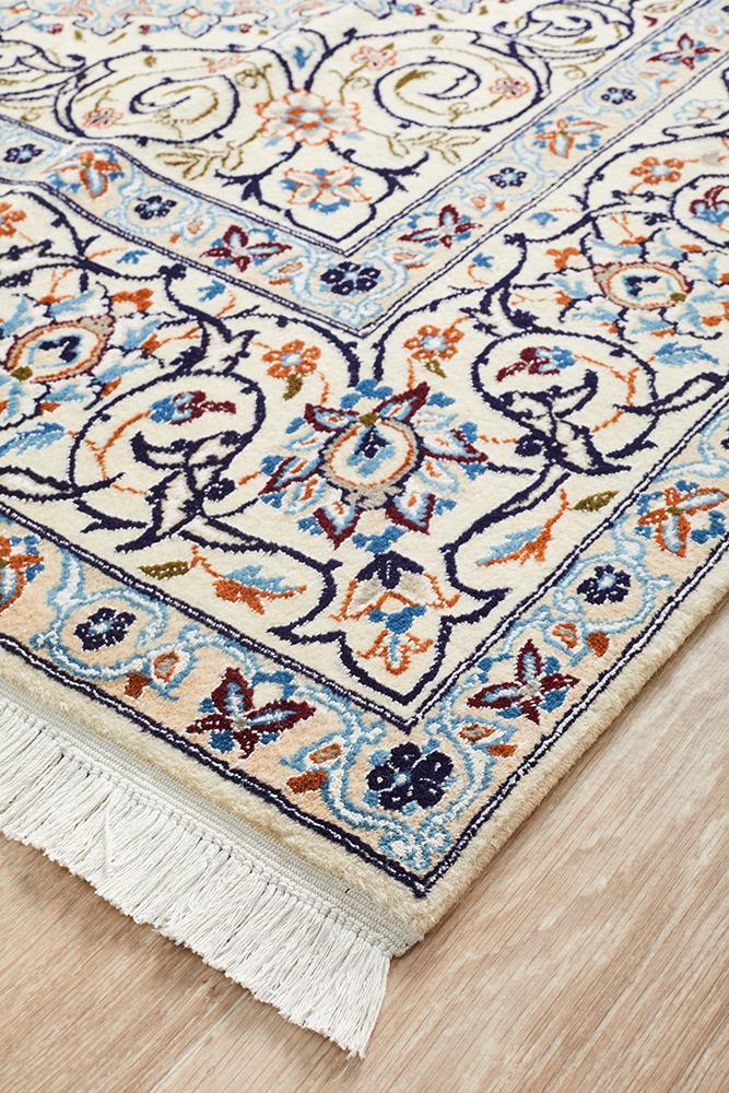HAND KNOTED Ivory PERSIAN NAEIN RUG