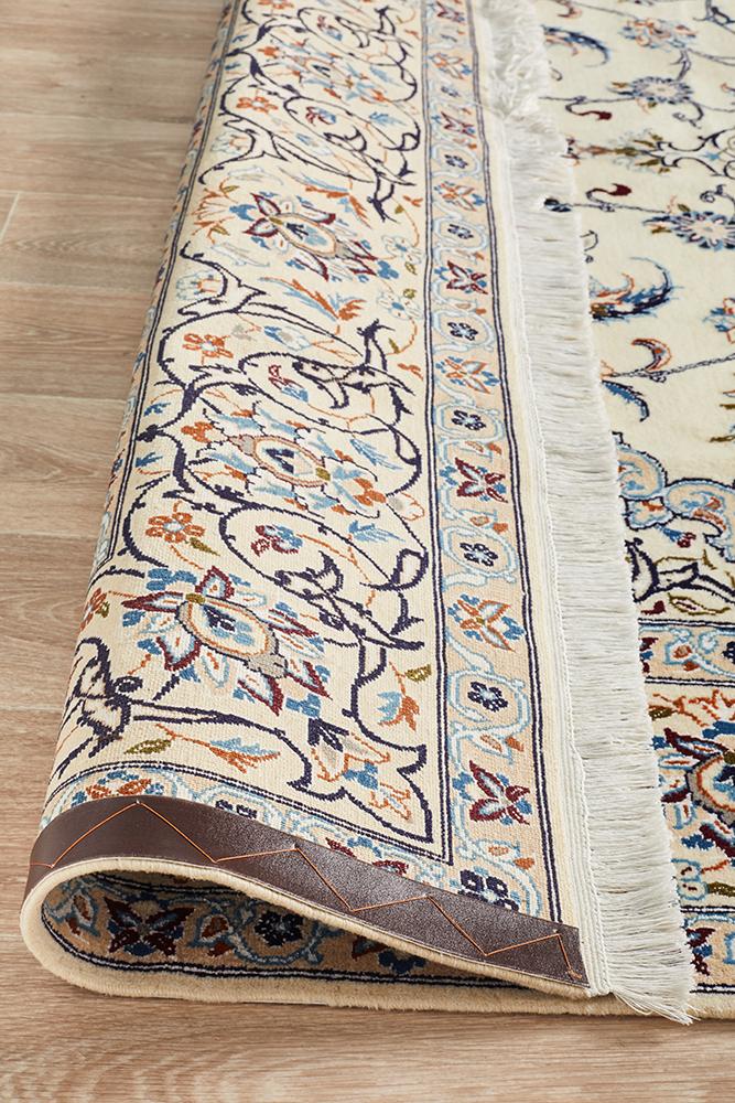 HAND KNOTED Ivory PERSIAN NAEIN RUG