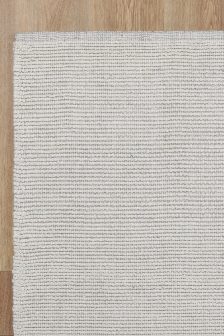 PEBBLES LOOPY IVORY HAND WOVEN WOOL FLOOR RUG