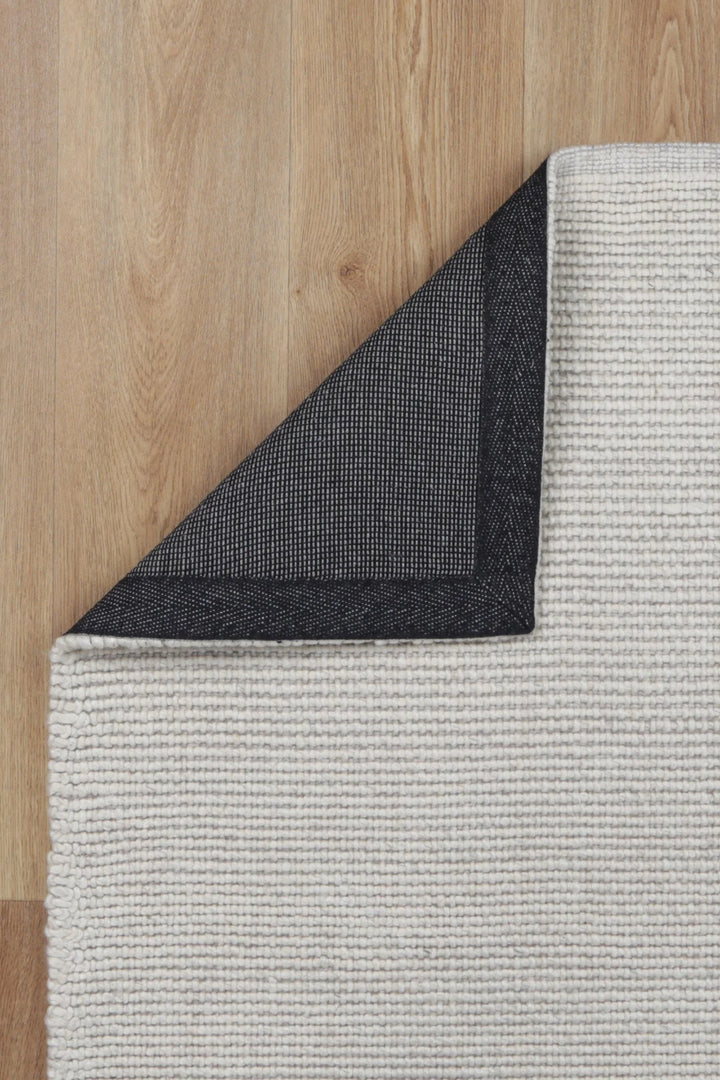 PEBBLES LOOPY IVORY HAND WOVEN WOOL FLOOR RUG