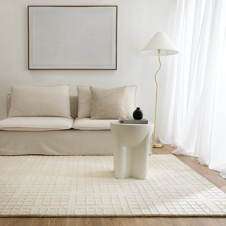 Casper Ivory Knitted Wool Rug