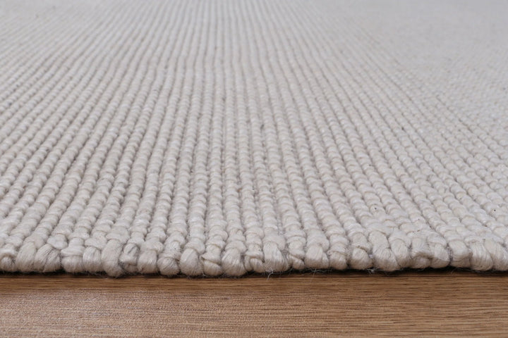 PEBBLES LOOPY IVORY HAND WOVEN WOOL FLOOR RUG
