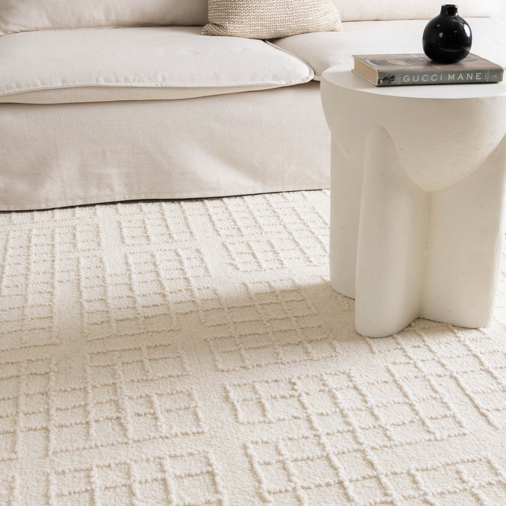 Casper Ivory Knitted Wool Rug
