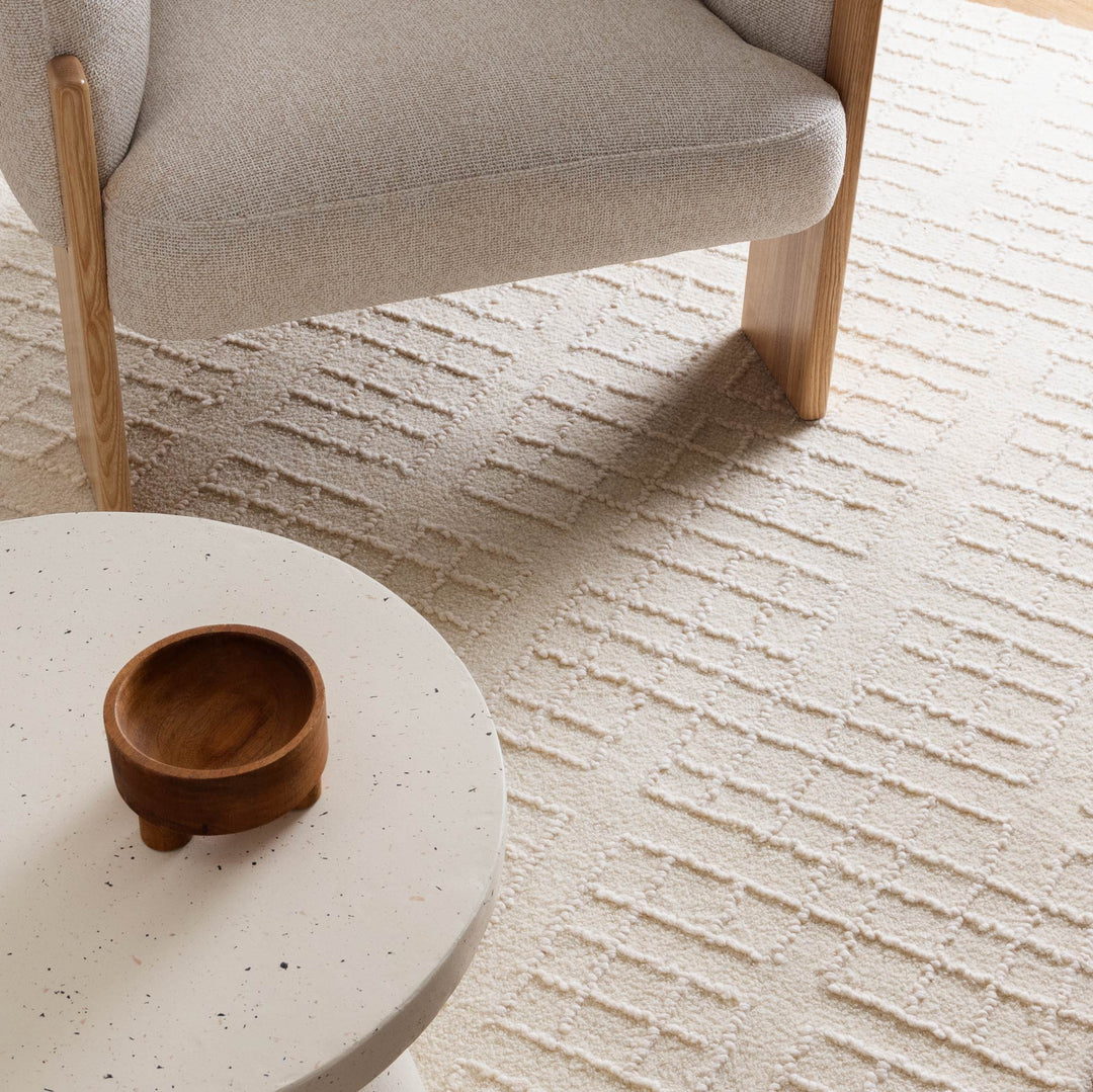Casper Ivory Knitted Wool Rug