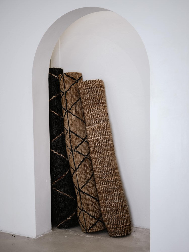 JAVA LATTICE CHARCOAL JUTE FLOOR RUG