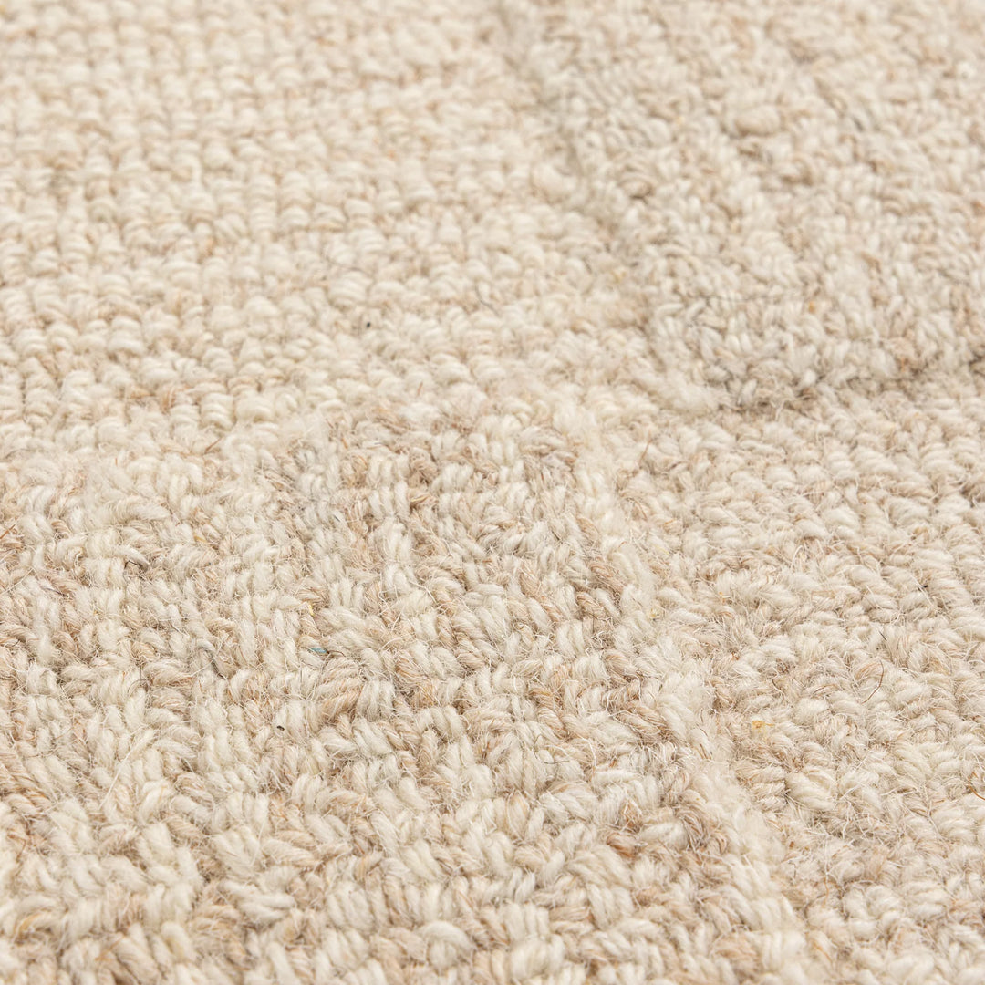 Checkered Cream Wool Rug