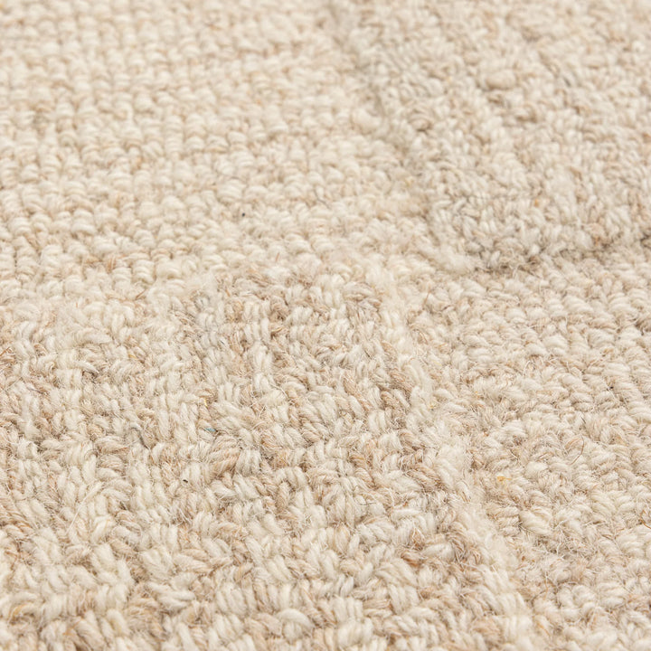 Checkered Cream Wool Rug