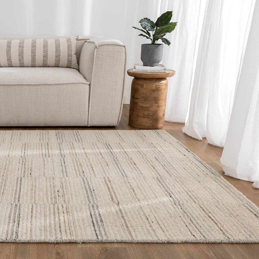 Praia Lines Natural Wool Rug