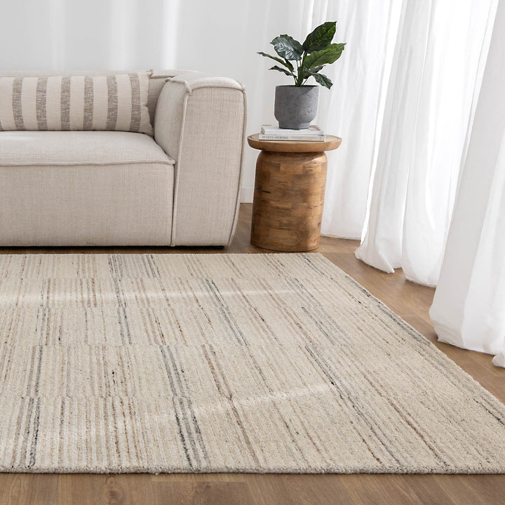 Praia Lines Natural Wool Rug