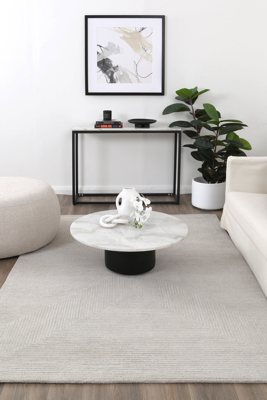 Loran Platinum Pure Wool Hand Woven FLoor Rug